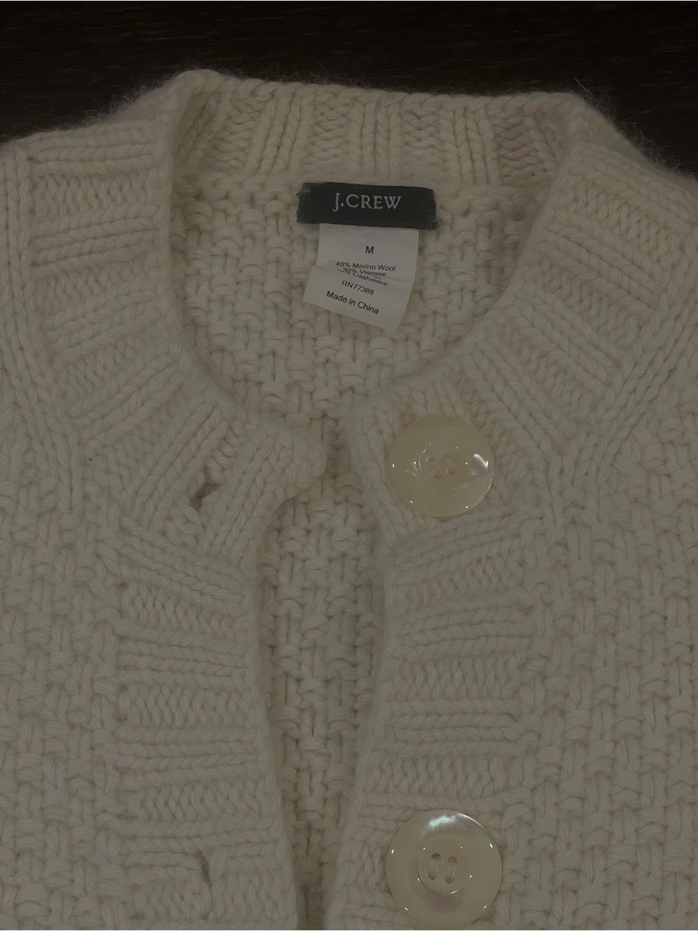J. Crew Women’s Cream Knit Button Cardigan Sweater - very soft